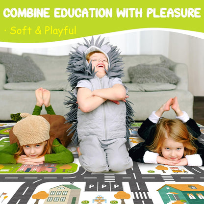 31' 47' 31"x47") Kids Rug x Car Rug Play Mat for Track Toys, Road Rugs for Kids, Area Rugs Soft Non Slip Fun Car Carpet
