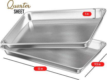 Eatex Aluminum Baking Sheet - 9x13 Steel Baking Pan, Nonstick, Warp and Rust Resistant Cookie Sheets