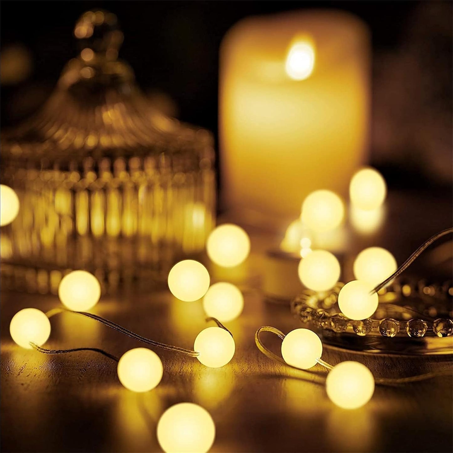 1 Pack 10 30 8 Hiboom Globe Ball String Lights, Ft LEDs Lighting Modes Battery Operated Fairy Lights with Remote Timer