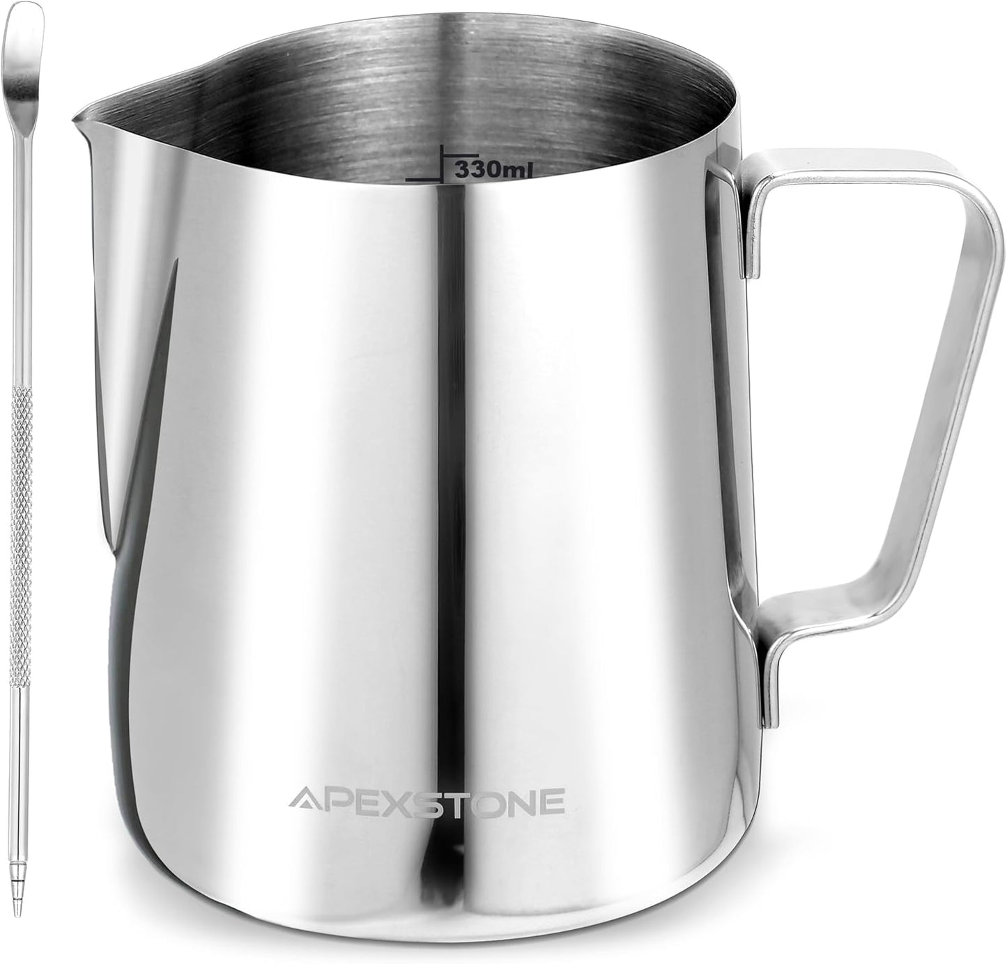 Apexstone 12 oz Coffee Steaming Pitcher, Espresso Milk Frothing Cup, 12 oz/350 ml