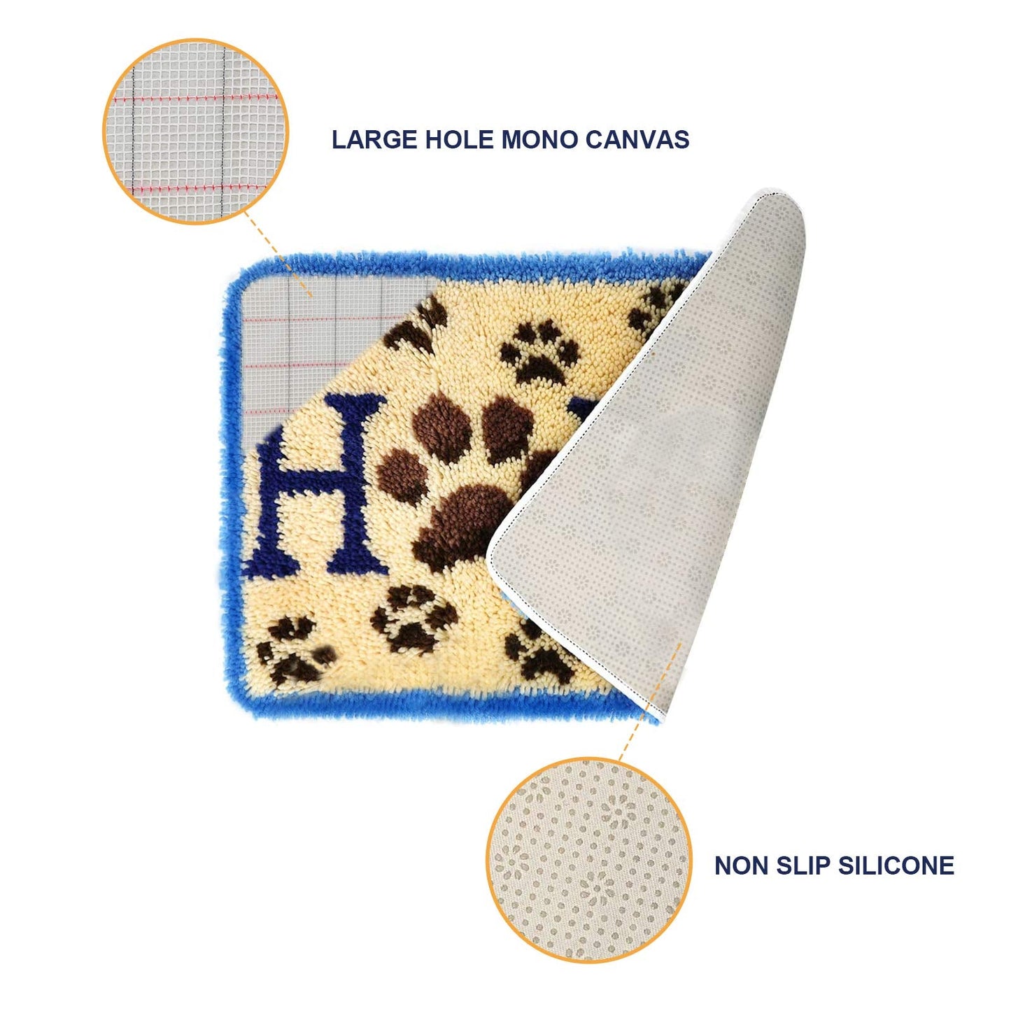 ROCKY&CHAO Latch Hook Kits Home Rug for Home Decoration 60 x 40 cm, DIY Latch Hook Kits, Rug Making Kit for Adults 23.6"x15.7", Birthday Gifts for Woman(Home)