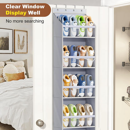 20 Closet KEETDY Pairs Over The Door Shoe Organizer for Large Clear Pockets Hanging Shoe Rack for Door Hanger Boot