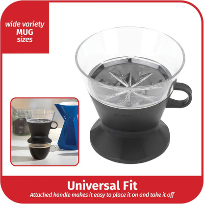 Goodcook Koffe BPA-Free Plastic Auto-Drip Pour Over Coffee Maker with #2 Paper Filters (Black)
