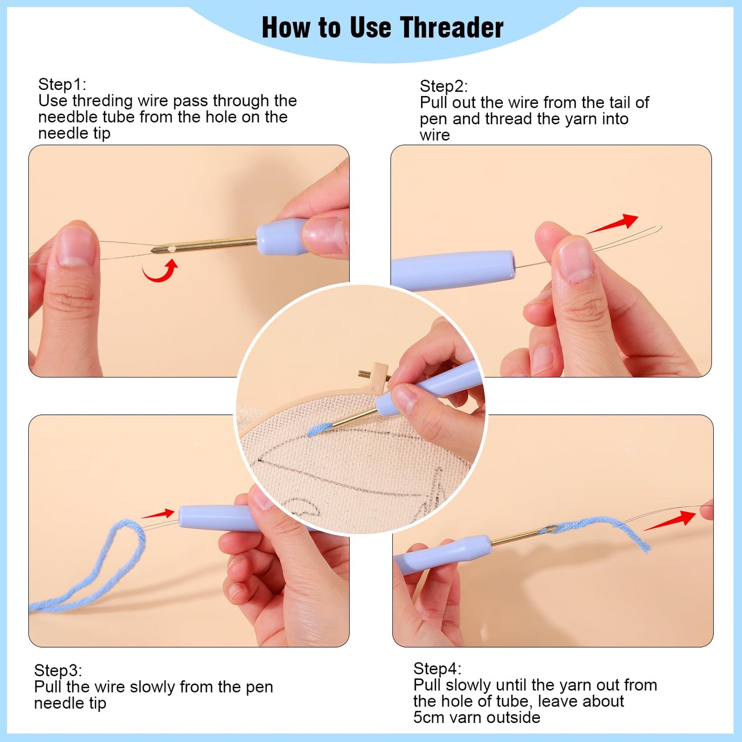 LACHLAND Punch Needle Kit Beginners, Landscape Stitching Kit for Adults&Teens DIY Embroidery Starter Craft with Yarn Needle Tool Easy Hobby Home Decor Gifts for Craft Lover (Fox)