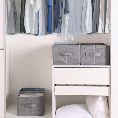 Fixwal 4pcs Wardrobe Clothes Organizer, Foldable Jean Organizer for Drawer, Washable Compartment Storage Bins for