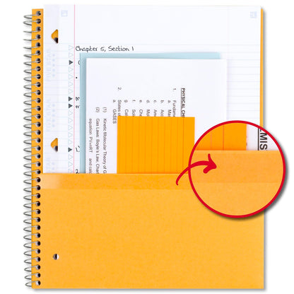 Five Star Spiral Notebook + Study App, 5 Subject, College Ruled Paper, 8-1/2" x 11", 200 Sheets, Fights Ink Bleed, Water Resistant Cover, Black (72081)