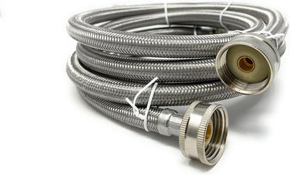 Premium Stainless Steel 6ft Washing Machine Hoses Burst Proof Leak Proof 2 Pack for Hot Cold Water