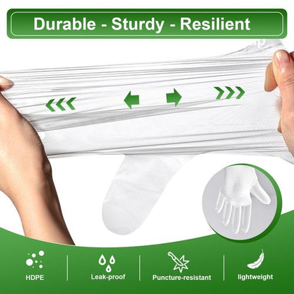 JedJadr 500 Count Disposable Food Service Gloves – Plastic Gloves For Food Handling, Clear Poly Plastic Glove For Kitchen Serving – Lightweight Disposable Kitchen Glove, One Size Fits Most