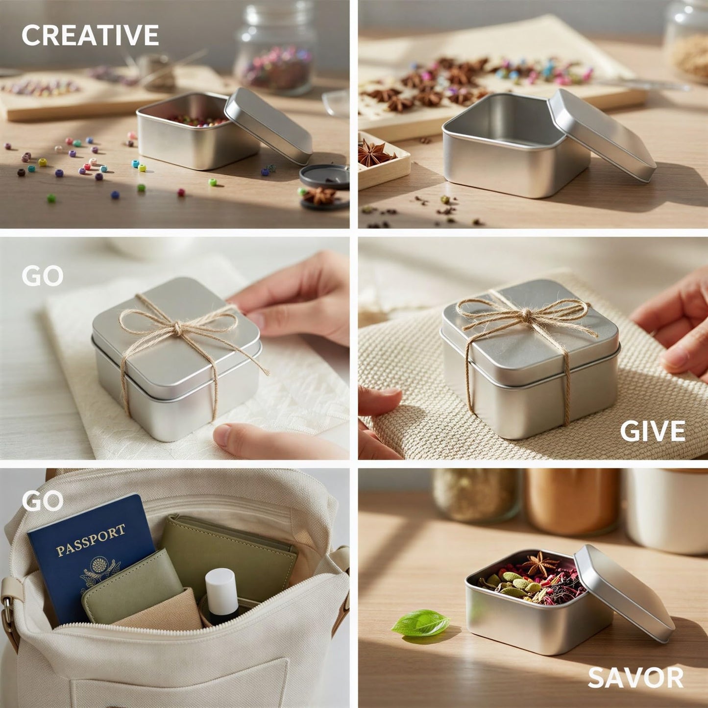 TIMCORR 24Pcs Small Metal Tin Boxes with Lids,3.4 x 3.4 x 1.8 in Square Metal Box Storage Containers,Empty Gold Tin Boxes for Candy, Tea, Gift,Party Favors,DIY Crafts(Silvery)