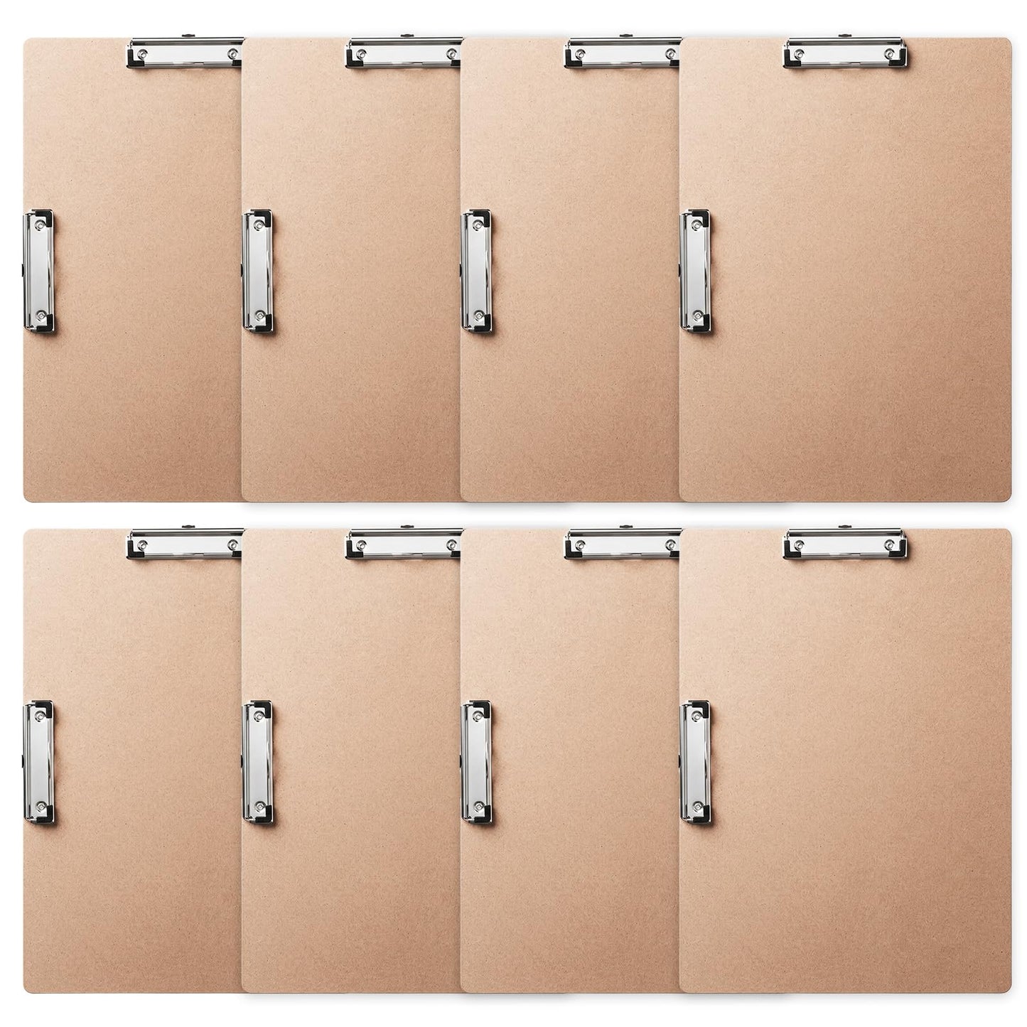 8 Pcs Clipboard Drawing Board with Low Profile Double Clip, 11x17in Extra Large Landscape Hardboard Clipboard for Drafting, Sketching, and Office Use, Brown Wooden Lap Boards
