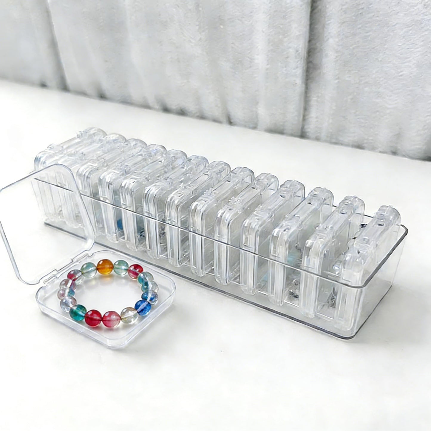 Bead Organizer Box with Lid, 14Pcs Small Beads Organizers and Storage Plastic Cases for Bracelet Making DIY, Jewelry, and Small Parts