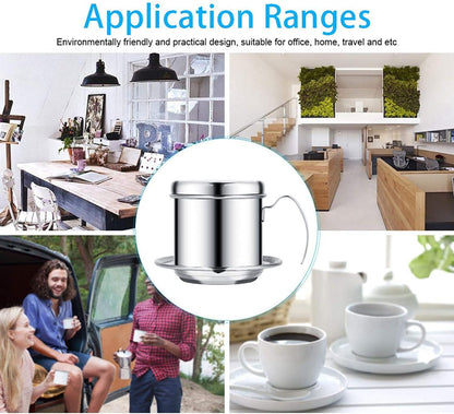 Stainless Steel Vietnamese Coffee Drip Filter, Manual Coffee Infuser, Single Serving Cup for Coffee Lovers