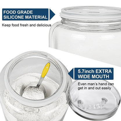 Daitouge 3 Gallon Glass Jar with Lid, Wide Mouth Large Glass Canister with lid, Super Large Cookie Jar for Food Storage, Sugar, Flour, Cookies,Dog Treats