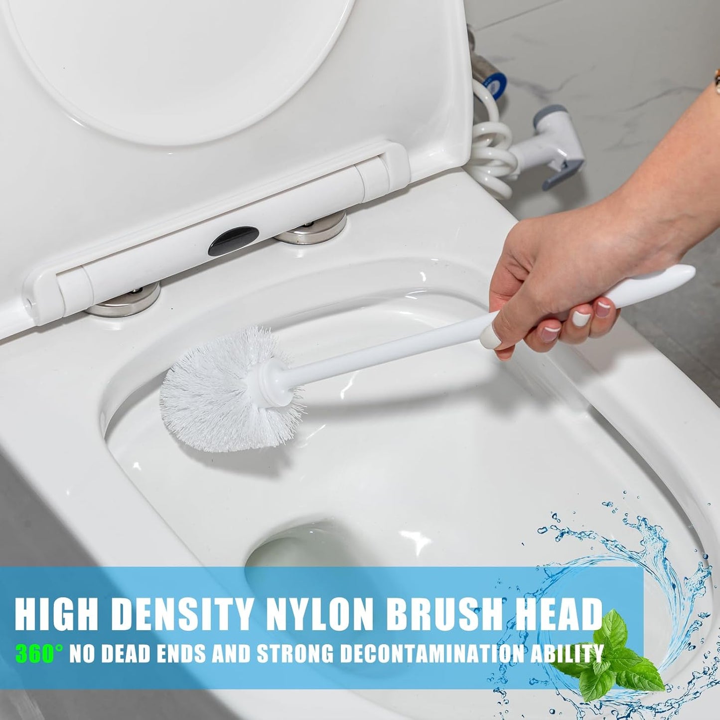 15 14.2 Inch Commercial Tioncy Pcs Toilet Brush Heavy Duty Toilet Bowl Cleaning Scrub Long Scrubber for Bathroom