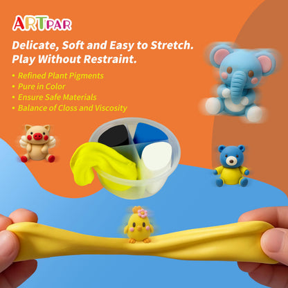 ARTPAR Air Dry Clay Kit for Kids-12 Animals Modeling Magic Clay,DIY Art Crafts Molding Clay Set,Ultra Light & Soft, Safe & Non-Stick with Sculpting Tools & Tutorials, Unique Gifts for Boys & Girls