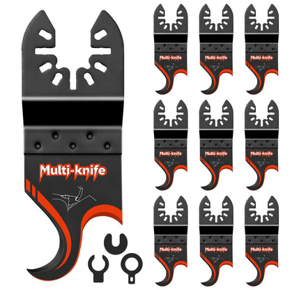 AIFICUT 10 PCS Oscillating Multi Tool Hook Knife Blade for Carpet Roof Shingles Soft Materials Universal Oscillating Tool Accessory Compatible with DeWalt Makita Milwaukee and More