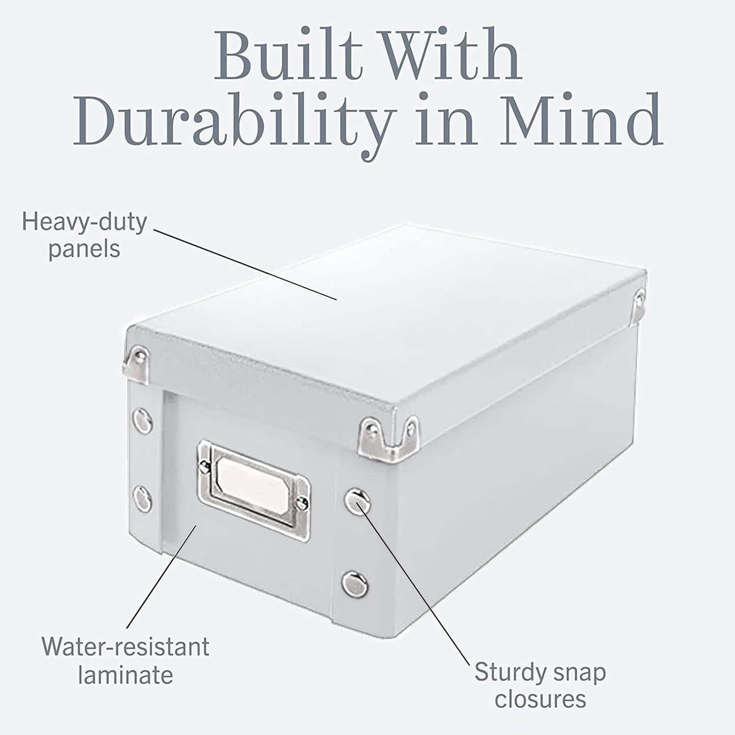 Snap-N-Store CD Storage Box, Pack of 1 Durable Disc Holder with Lid for Storing Discs (1 Pack - DVD, White)