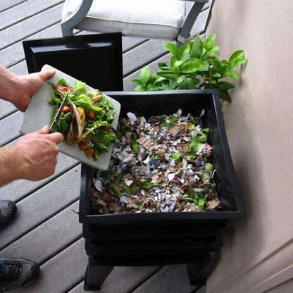 50 L Worm Farm Kit, 5-Tray Worm Composter, Expandable Worm Composting System, Outdoor Composting Bins, for Recycling Food Waste