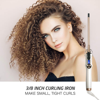 Hoson 1 Inch Curling Iron Professional Ceramic Tourmaline Coating Barrel Hair Curler, LCD Dispaly with 9 Heat Setting(225°F to 450°F for All Hair Types, Glove Include)