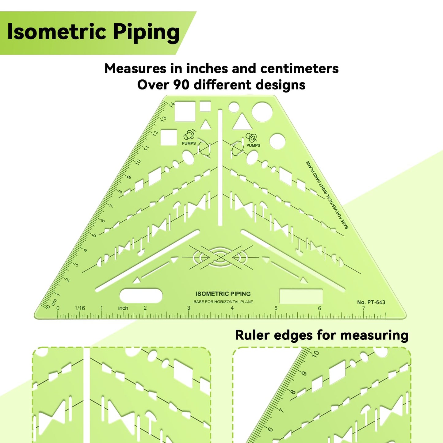 Tosstuki 2 Pack Isometric Piping Template Professional Plumbing Elevation Template Guide Electrical Drafting Isometric Piping Drawing Stencil