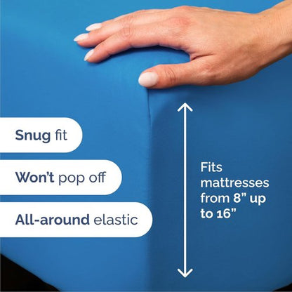 Cal King Size 4-Piece Sheet Set | Skiennix Comfy Breathable Cooling Bed Sheets - Luxury Royal Blue, Deep Pockets, Soft & Wrinkle-Free