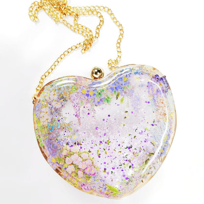 FUNSHOWCASE Resin Shaker Mold Clutch Purse Complete Kits of 9 6" Large Heart Bag DIY Accessories