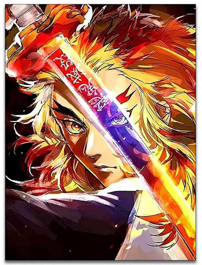 HONGJIE 5D DIY Diamond Art Painting by Number Kits Anime 16x20 Inch for Adults and Kids, Round Full Drill Rhinestone Cross Stitch Mosaic Art for Home Wall Decoration and Gift Option.