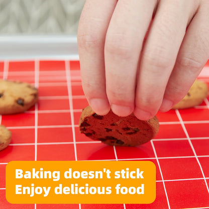 EuChoiz Silicone Baking Mat Roll 16IN*5FT Free Cutting, Non-Slip Pastry Mat, Non-Stick Reusable Air Fryer Liner, Oven Liners, Freeze Dryer Mat, Easily Cut to Size Fit All Ovens Pans Tins Dishes
