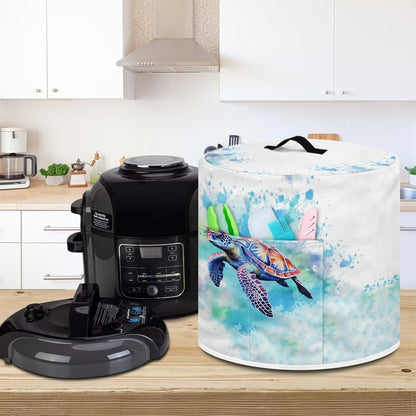 Sea Turtle Dust Cover for Instant Pot 6-8 Quart, Insulated Pressure Cooker Cover with Pockets for Kitchen Accessories