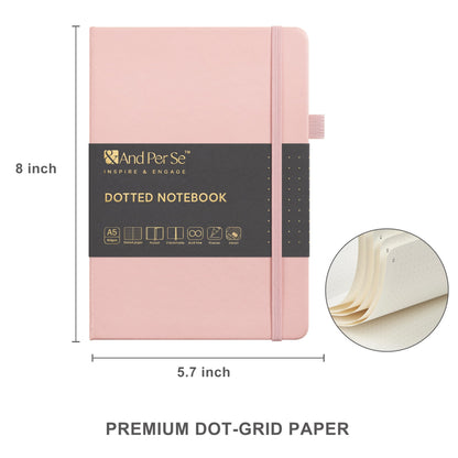 &And Per Se Dotted Journal Kit – Journaling set with Dotted Notebook, Stencils, Stickers, Washi Tapes & Colored Pens for Beginners (Pink)