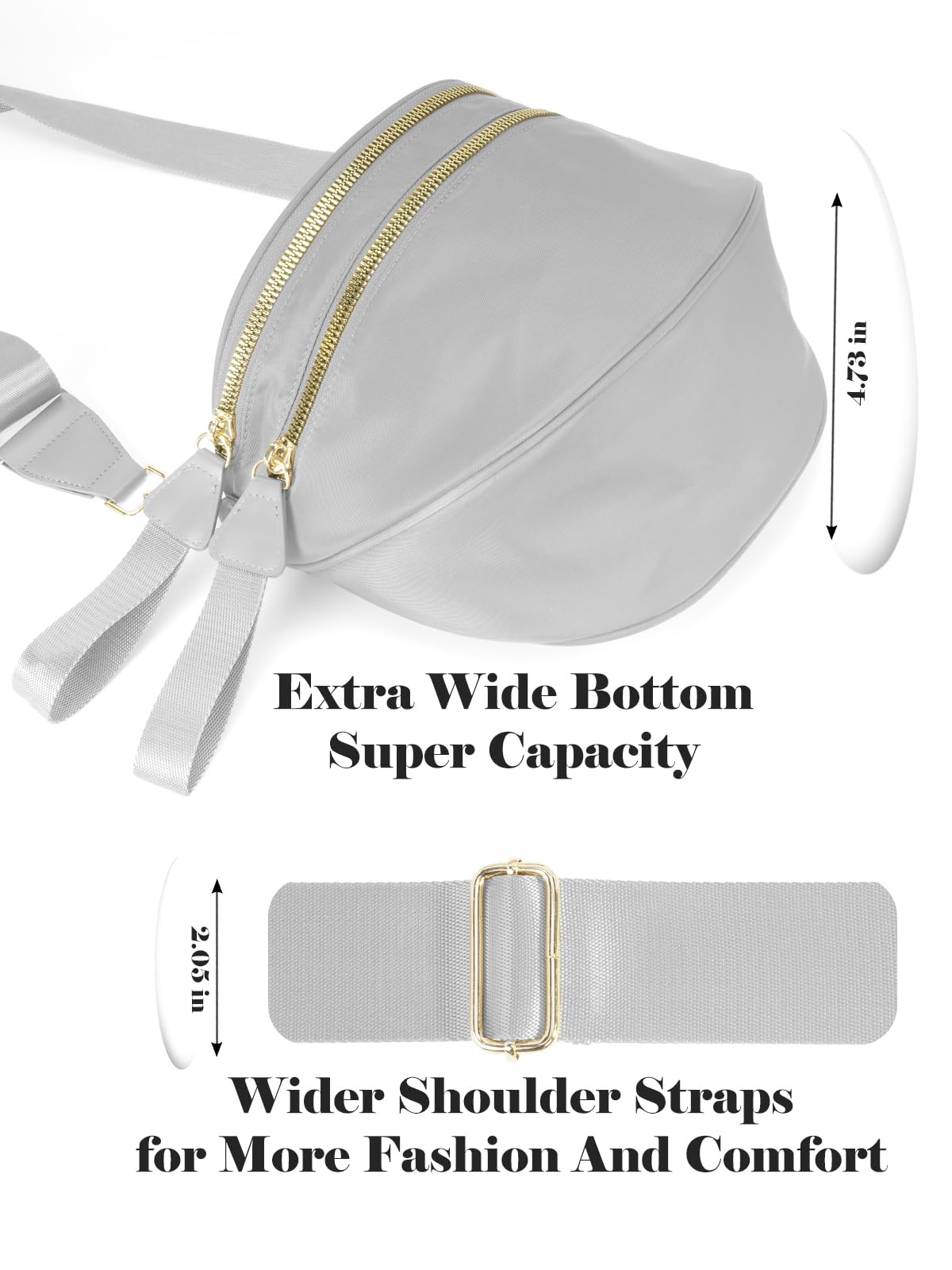 Pure Colour Crossbody Bag Bum Bag for Women,Spacious Purse Fanny Packs Belt Bag,Oversized Bum Bag (Colour Bum Bag-Beige)