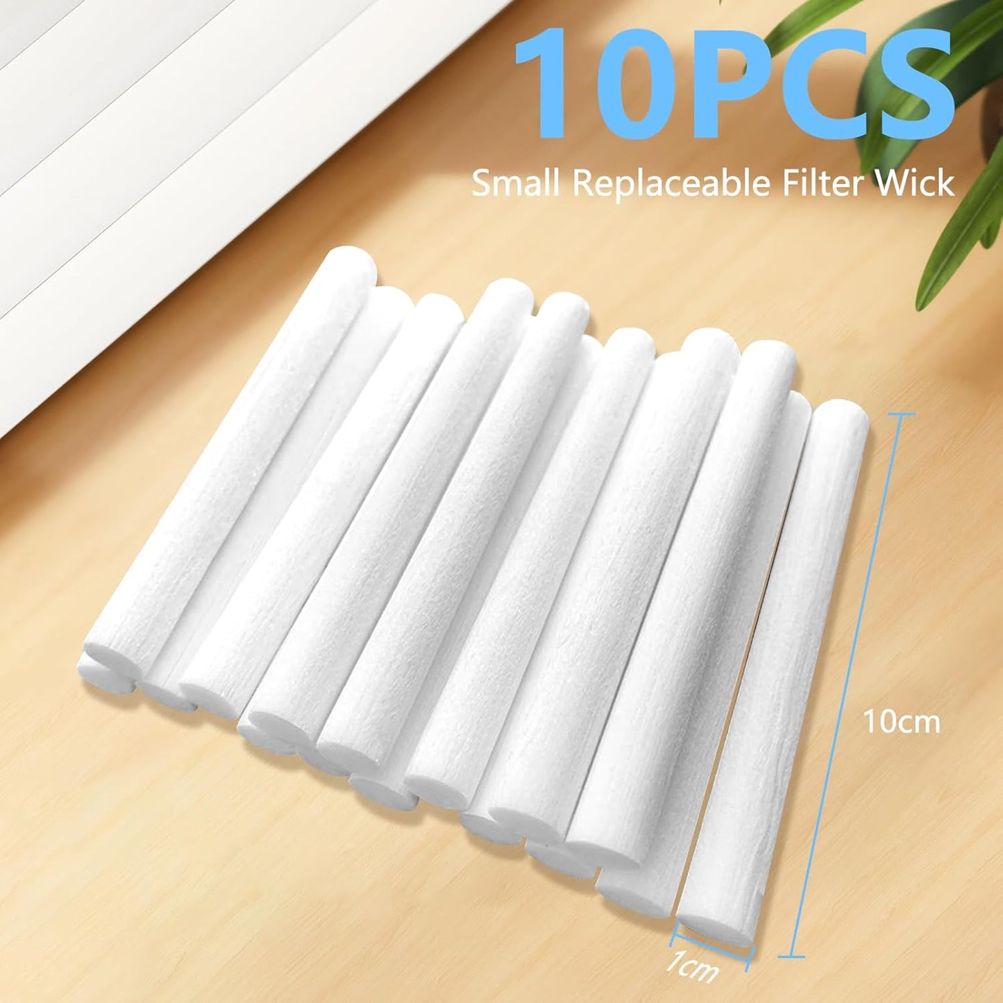 Besky 10 Pieces Small Humidifier Sticks, Filter Replacement Wick for Cool Mist Humidifiers, Portable Diffuser