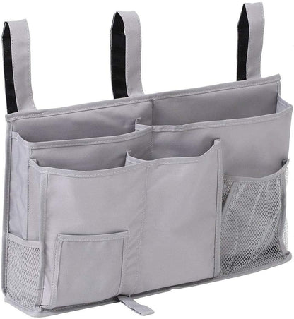 Bedside Caddy, Hanging Under Bed Storage Organizer Bag with 8 Pockets for College Dorm Rooms and Hospital Bed Rails