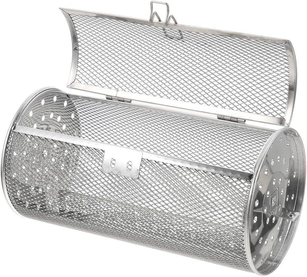 SHERCHPRY Rotisserie Grill Roaster Drum, Air Fryer Oven Basket, Stainless Steel Oven Rack for BBQ
