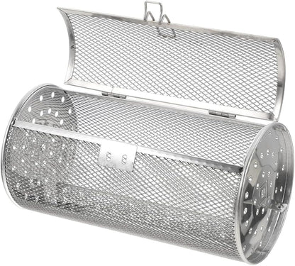 SHERCHPRY Rotisserie Grill Roaster Drum, Air Fryer Oven Basket, Stainless Steel Oven Rack for BBQ