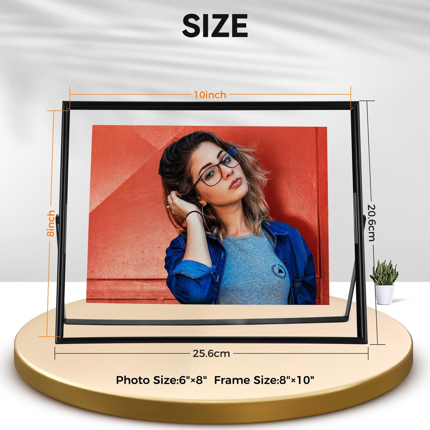 AhaGo Black Floating Frame, 8“x10”,Horizontal, For Picture 7x9, 6x8, 5x7, Tabletop Shelf Photo Frame, Classy For Father, Mother or Kids, For Wedding or Birthday