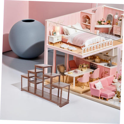 Yardwe Miniature Dollhouse Display Shelf 7.09X3.94X1.65 Inches Dollhouse Furniture for Mini Accessories and Creative Play