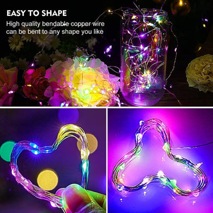 Pozzolanas 24 Pack Multi-Colored Fairy Lights - Battery Operated 7FT Waterproof String Lights for Weddings & Parties