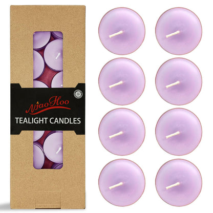 NJAO HOO 24 Pack Christmas Scented Tealight Candles 6 Hours Burn Red & Green Tea Candle Clear Cup Small Round Candle for Home Decor and Aromatherapy
