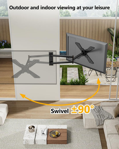 FORGING MOUNT Full Motion Corner TV Wall Mount for 32-75 Inch TVs Holds 110 lbs,33" Long Extension Arm with Landscape to Portrait Rotation, Swivel & Tilt,Vertical Rotating TV Mount,Max VESA 600x400mm