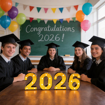 2026 Graduation Decorations Prom Decorations 2026 Black And Gold Graduation Decorations 2026 Light Up Letters 2026 Numbers For Graduation