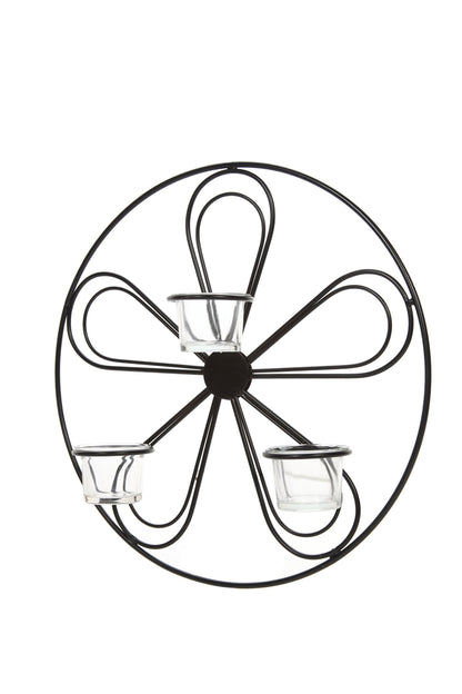 Hosley Large Floral Wall Sconce 13.5 Inch Diameter Tea Light Candle Holder LED Farmhouse Ideal Gift for Weddings, Special Occasions, and for Wall Decor, Home, Spa, Aromatherapy, Reiki.