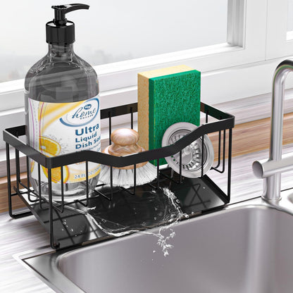 Counter Counter Vanwood Sponge Holder for Kitchen Sink with Auto Draining Tray, Sink Caddy Kitchen Sink Cocina