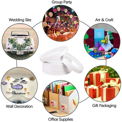Lazydrop Double Sided Tape for Crafts Gifts Arts Photography Scrapbooking Tear-by-Hand,Paper Backing 1/2 Inch (11 Rolls)