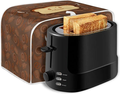 Cartoon Toast Toaster Cover, Waterproof Bread Toaster Oven Cloth with Top Handle, Dust & Fingerprint Protection