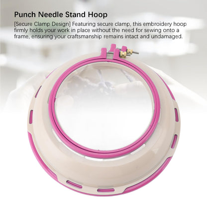 GLOGLOW Double Sided Embroidery Stand Hoop 6.5x9.8 Inch Square Punch Needle Frame Adjustable Cross Stitch Holder for Needlework Sewing