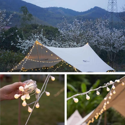 LOFTOLMEA Battery Operated & USB Powered 2 in 1 Globe String Lights, 32.8 FT 80 LEDs Fairy String Lights for Christmas Wedding Party Bedroom Indoor Outdoor, Warm White,10M80