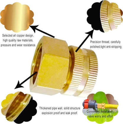 YOUHO Garden Hose Adapter 3/4" GHT(F) x 3/4 NTP Female - Reusable Connector Fittings for Rain Bird, Orbit, Toro, Dig