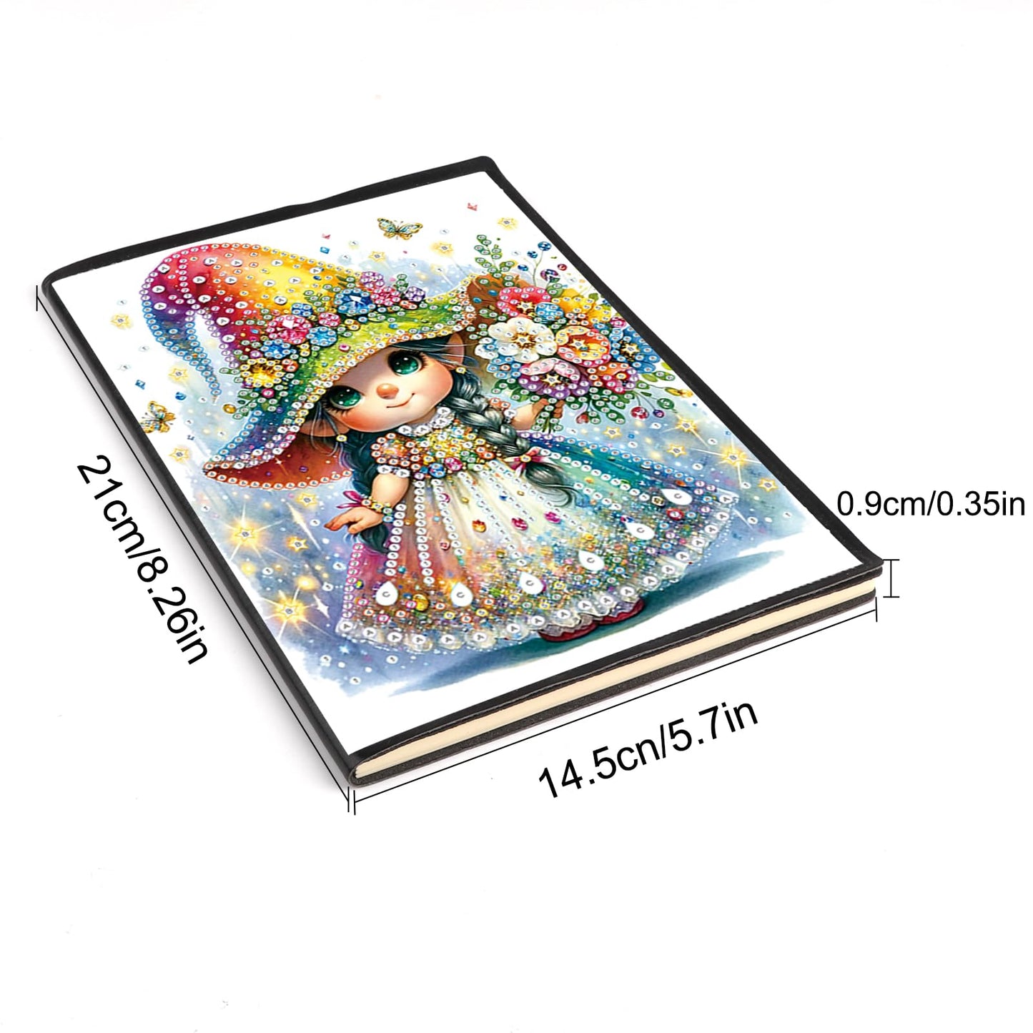DCIDBEI 5D Diamond Art Painting Notebooks Kits Angel DIY Special Shaped Journal Sketchbook Fairy Cross Stitch Diamond Art Dairy Book Elf Paint by Numbers kit for Adults Festival Birthday