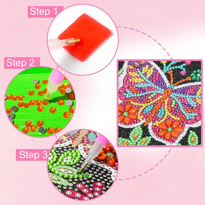 ZUYUSUT Sparkly Butterfly Diamond Art Painting Kits with Wooden Frame Arts and Crafts Art Mosaic Gem